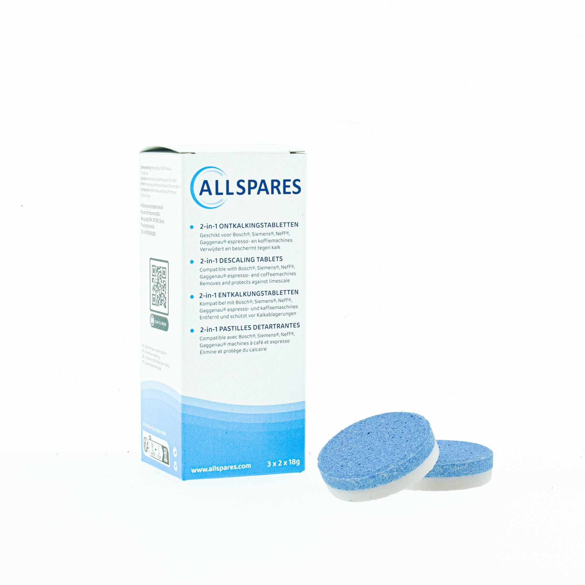 Pastillas de descalcificación 2 en 1 compatibles con Neff 00311975 / TZ80002 (6x18gr)