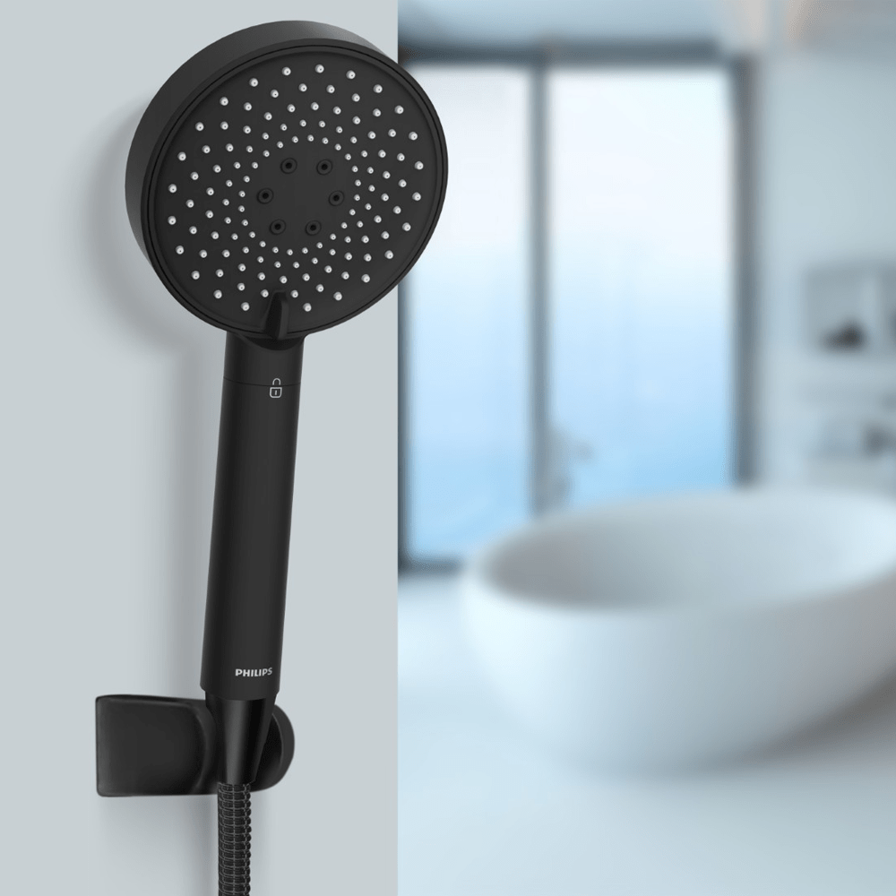 Philips Cabezal de Ducha con Filtro Negro ASH1516BK (reducción de cloro, plomo y pesticidas)