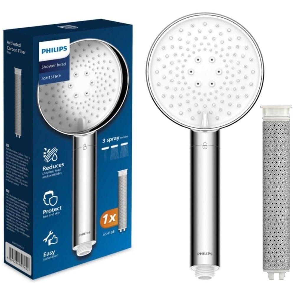 Cabezal de ducha Philips + Filtros de repuesto (x4) ASH1516CH / ASH138