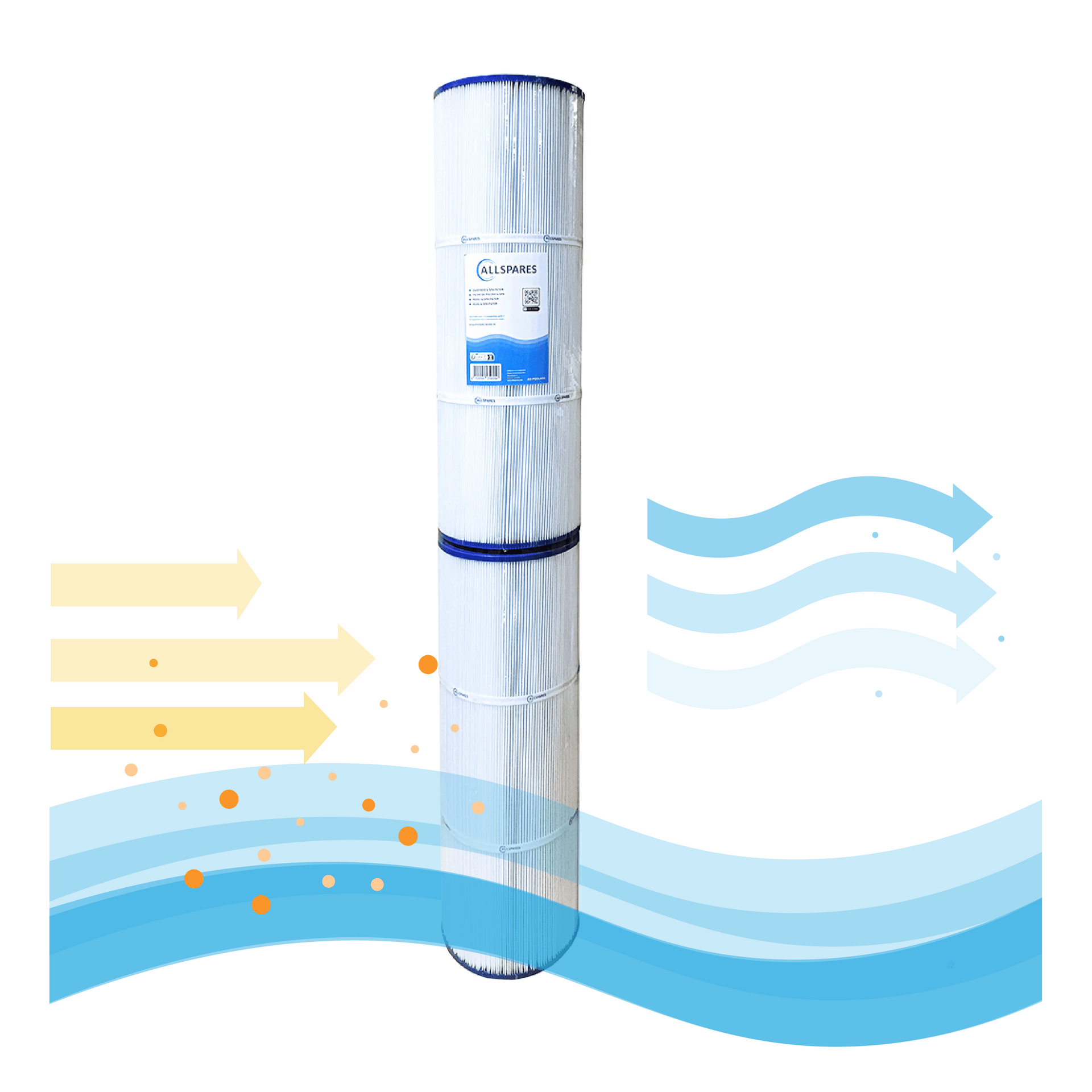 Filtro de agua para piscina compatible con Emaux CF200 / CF200-CE / 914100450 (2x 544mm)