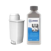 Set de mantenimiento para cafetera INTENZA+ Filtro de agua CA6702 + Descalcificador compatible con Philips / Saeco