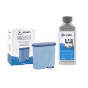 Kit de mantenimiento para cafetera Filtro de agua + descalcificador compatible con Philips / Saeco