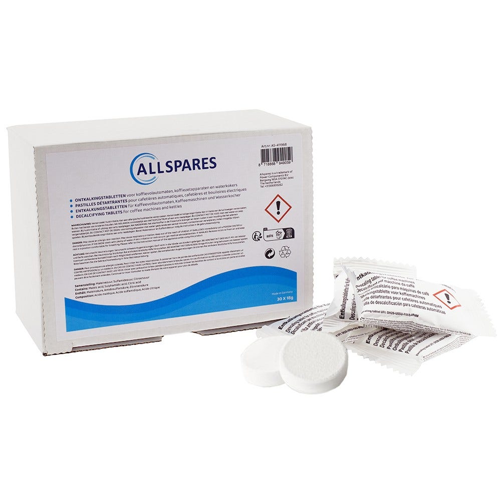 Tabletas descalcificadoras AllSpares AS-411968 (30 unidades)