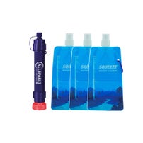 Filtro de agua para excursiones + Bolsa de agua plegable de 0,65 l (3 uds.)