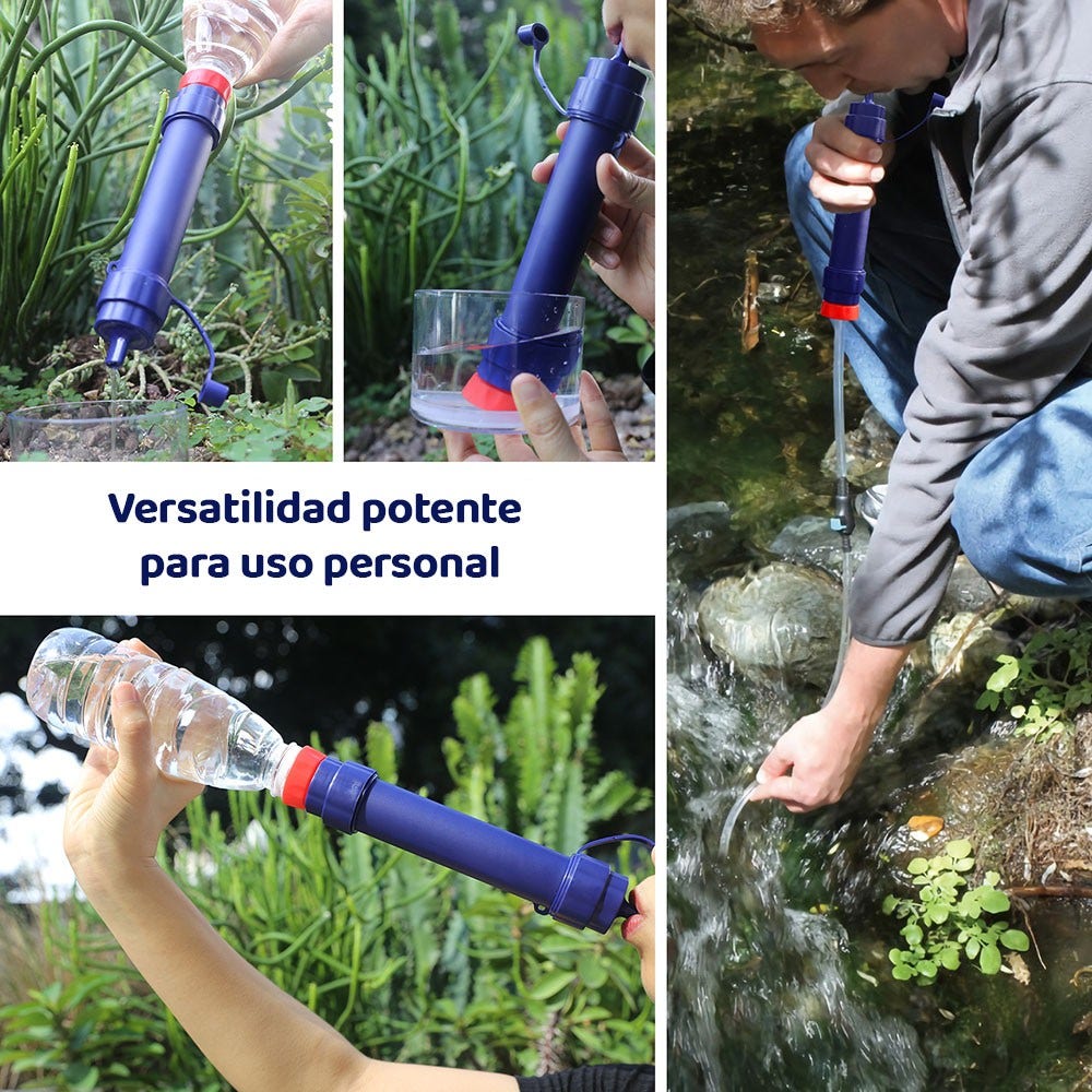 Kit de emergencia básico con filtro de agua - Paquete de preparación con filtros de agua para emergencias