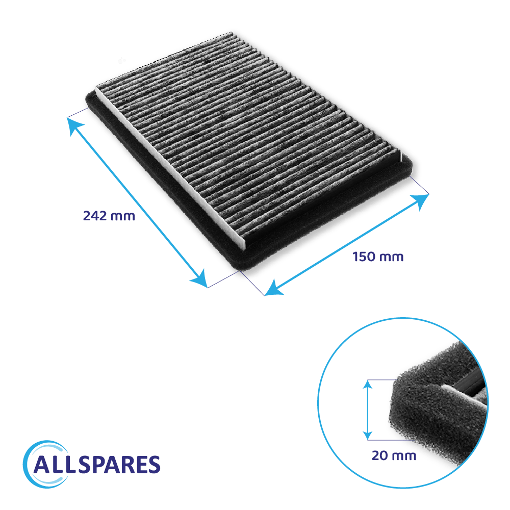 Filtro de carbono compatible con Miele DKF 19-P (x2)