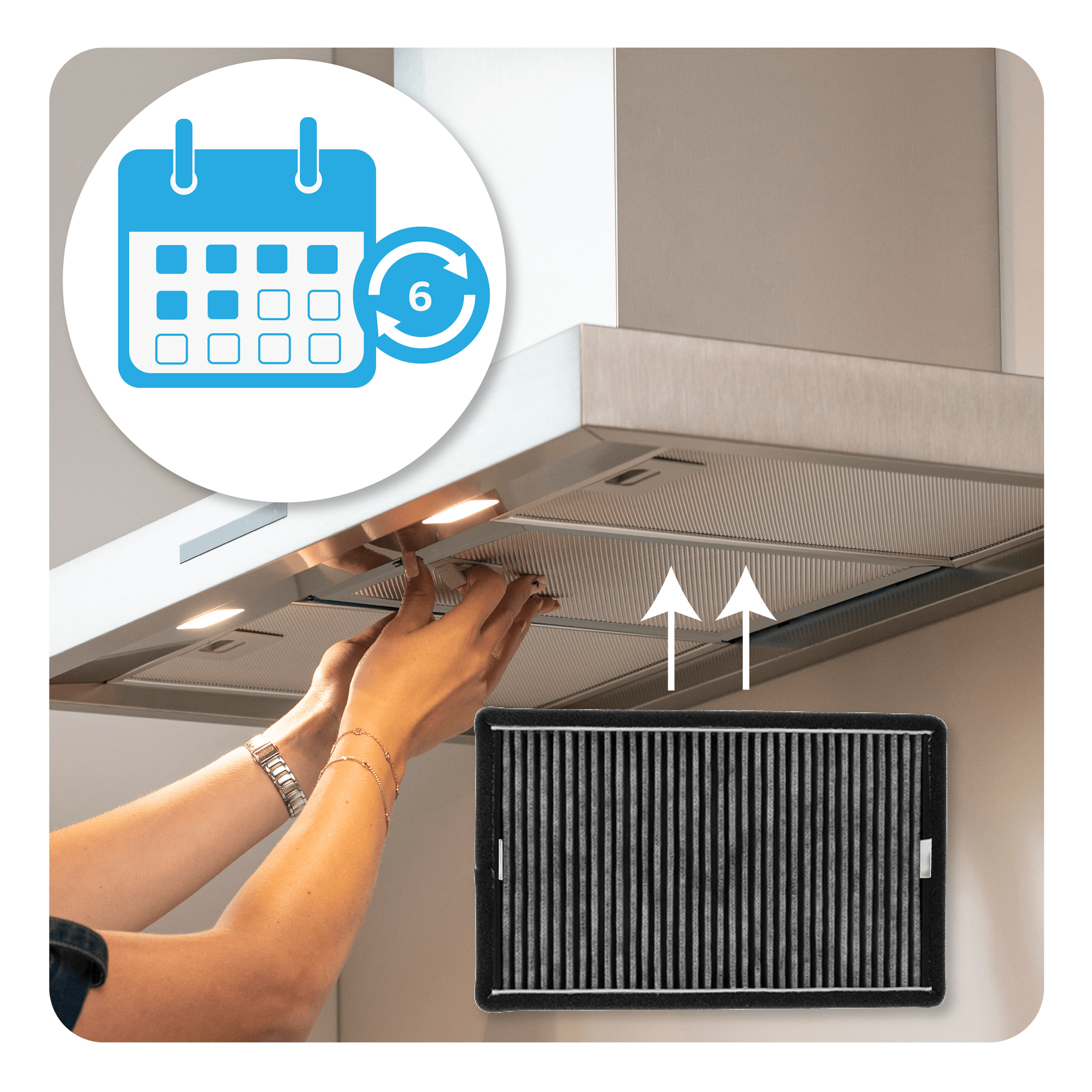 Filtro de carbono compatible con Miele DKF 19-P (x2)