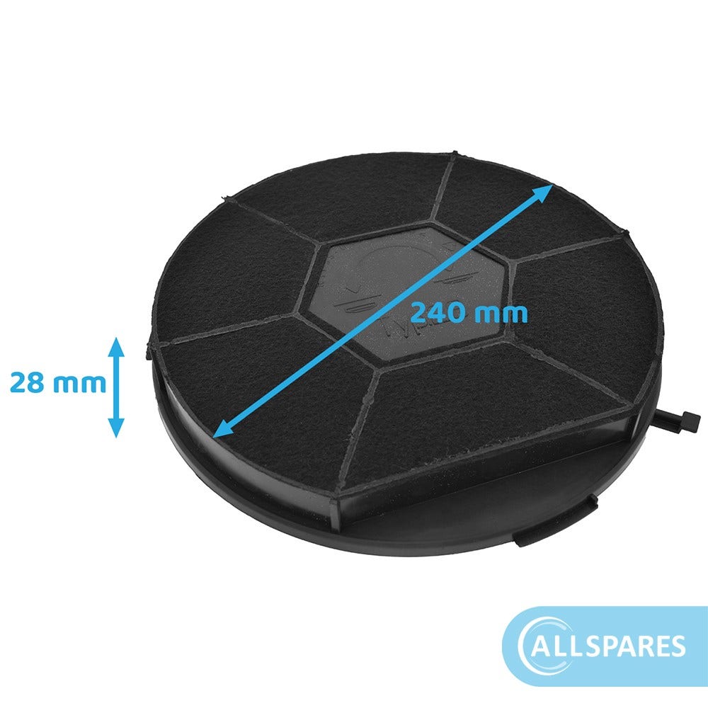 Filtro de carbono compatible con WPRO Tipo 28 / CHF28/1 / CHF289B