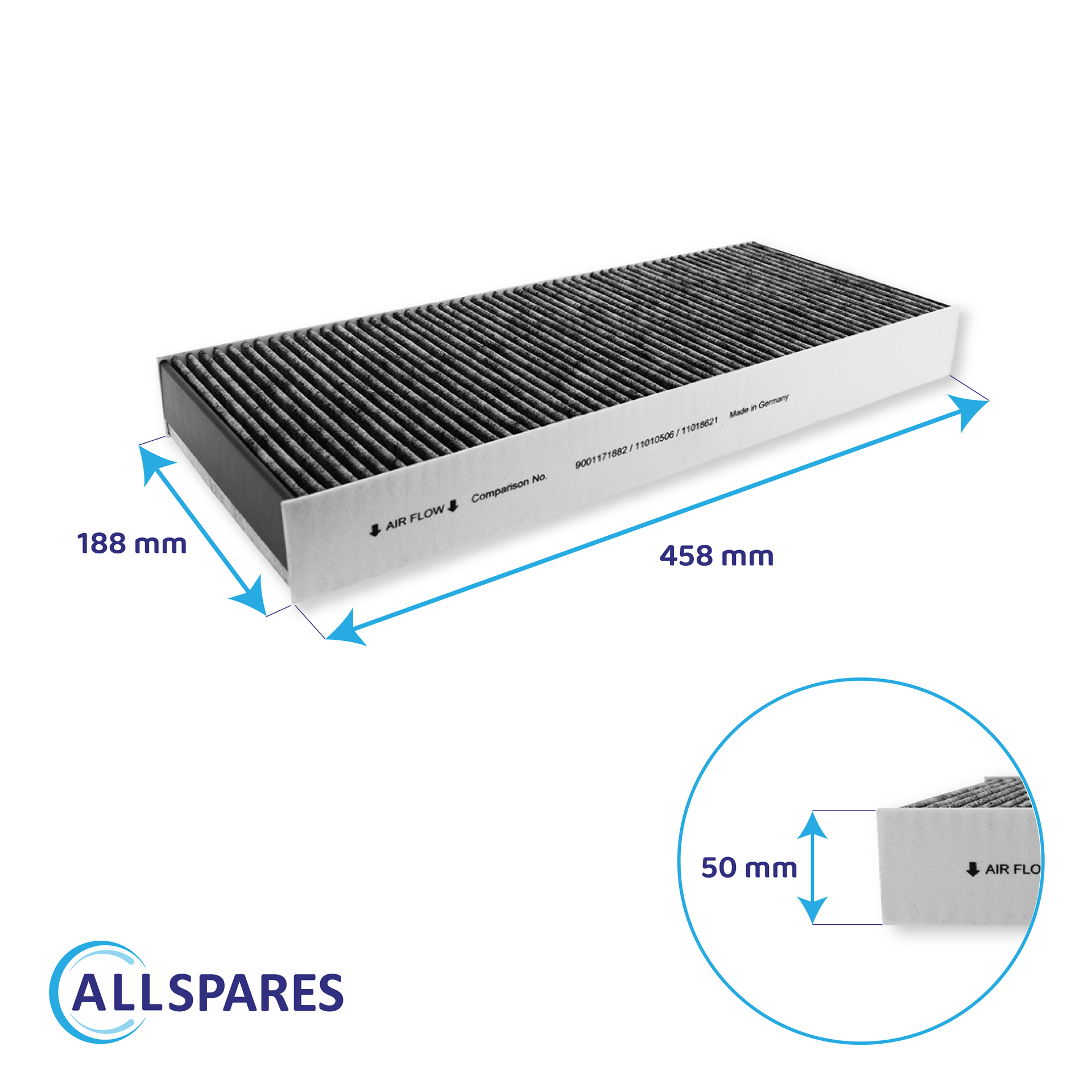 Filtro de carbono CleanAir compatible con Balay 11018621 / 11034172
