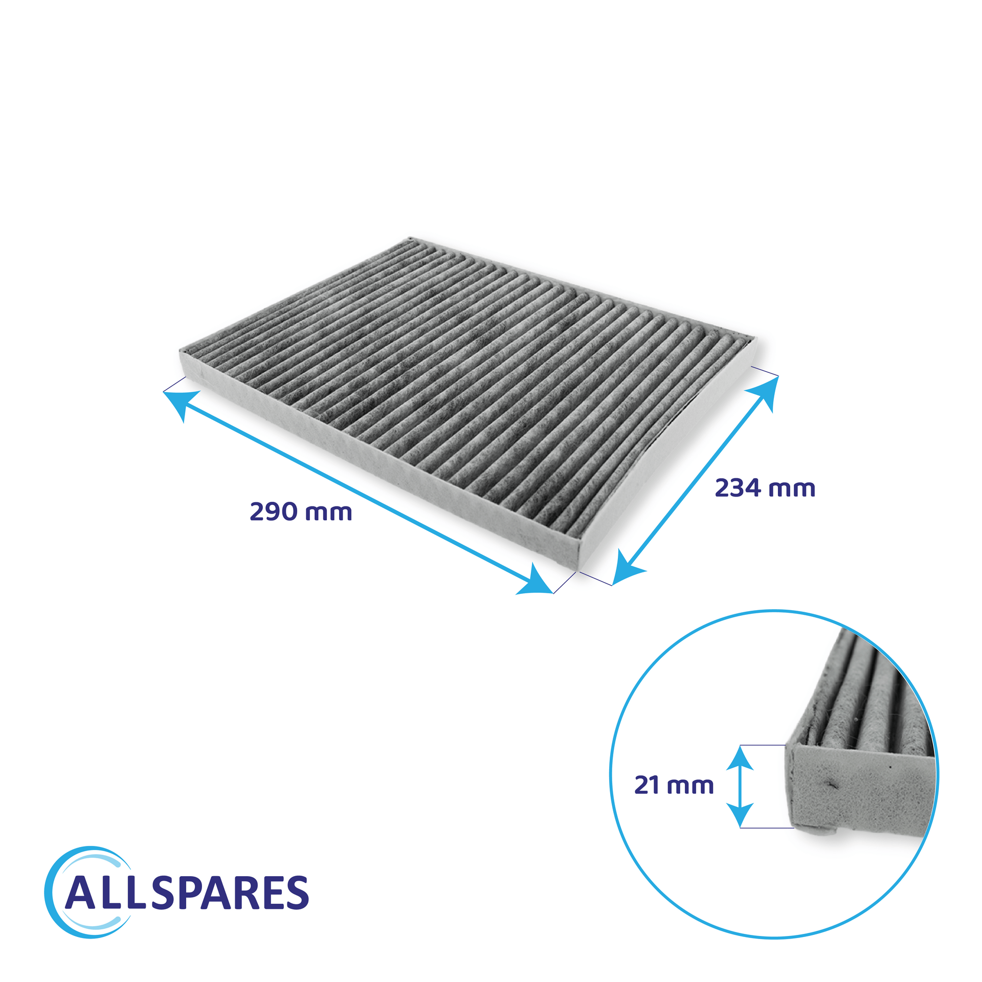 Filtro de carbono CleanAir Plus compatible con Neff 17004039 / Z52JXB1X6 (x3)