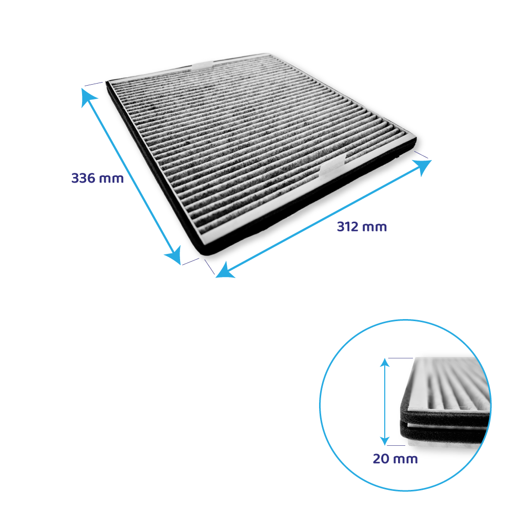 Filtro de carbono compatible con Miele DKF 25-P