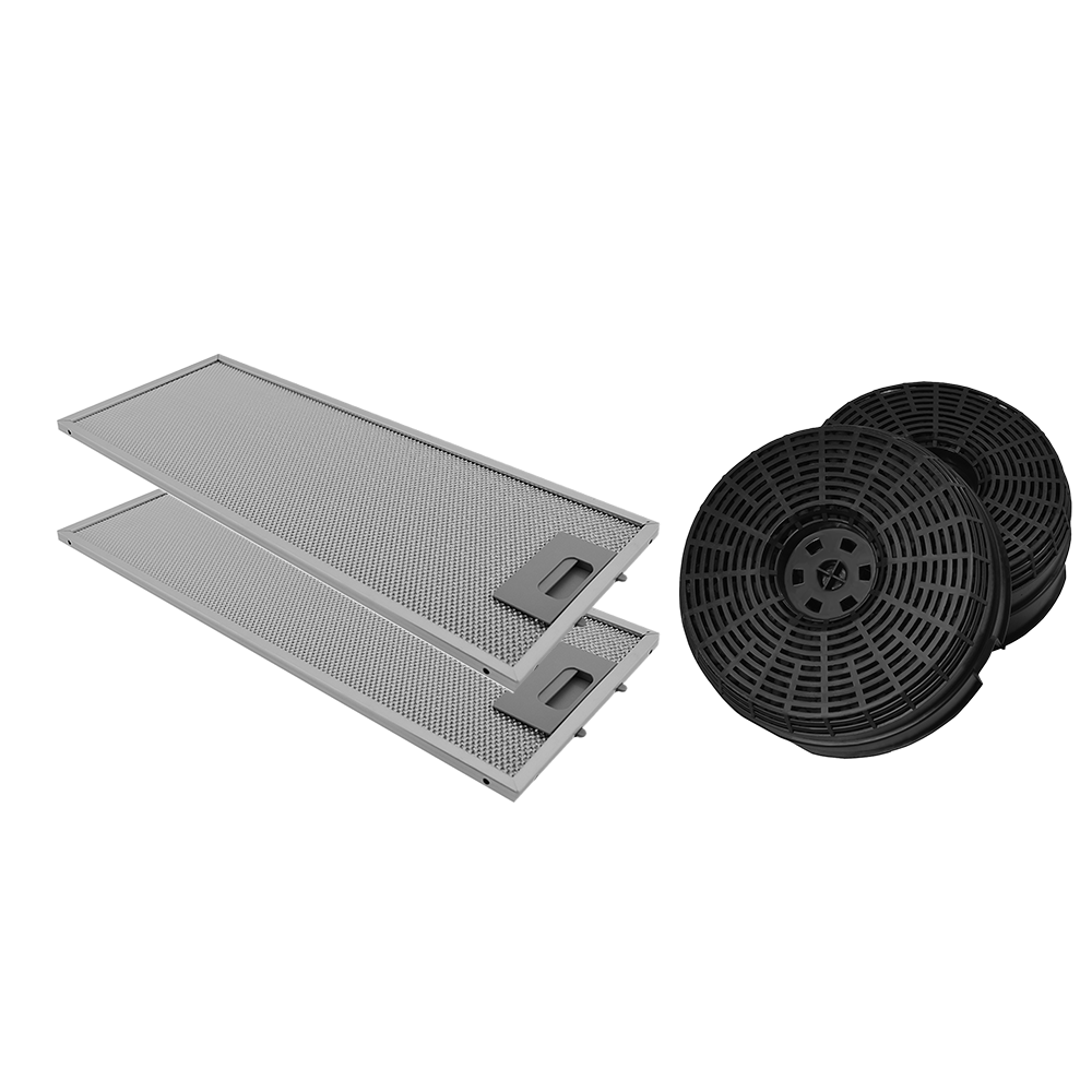 Set filtros de carbón (x2) + filtros metálico (x2) compatibles con Bosch DFT63AC50