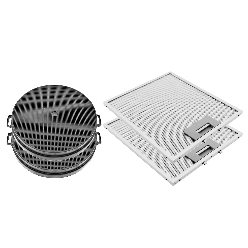 Set filtro de carbón (x2) + filtro metálico (x2) compatible con Brandt AD1070X