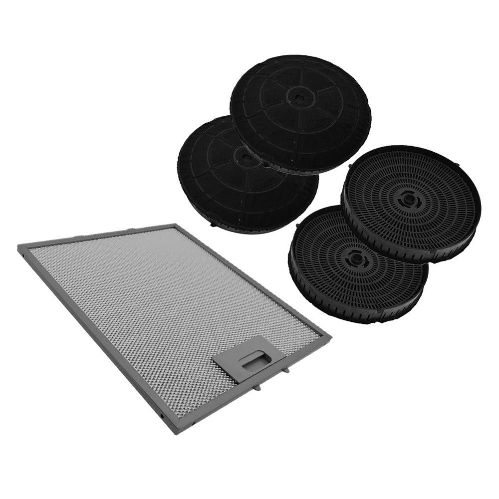 Set Filtro de carbono (x4) + Filtro metálico (x1) compatible con Essential B EHDD614/914