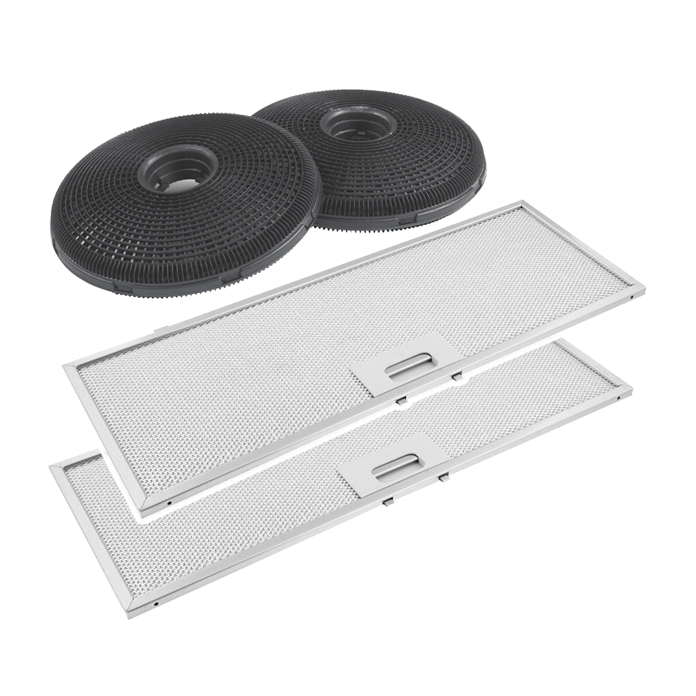 Set filtros de carbón (x2) + filtros metálico (x2) compatibles con Electrolux LFG615