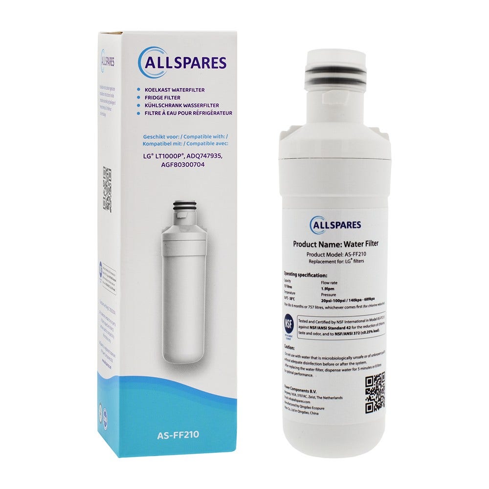 Kit de recambio para Filtro de aire + Filtro de agua para frigorífico LT1000P compatible con LG