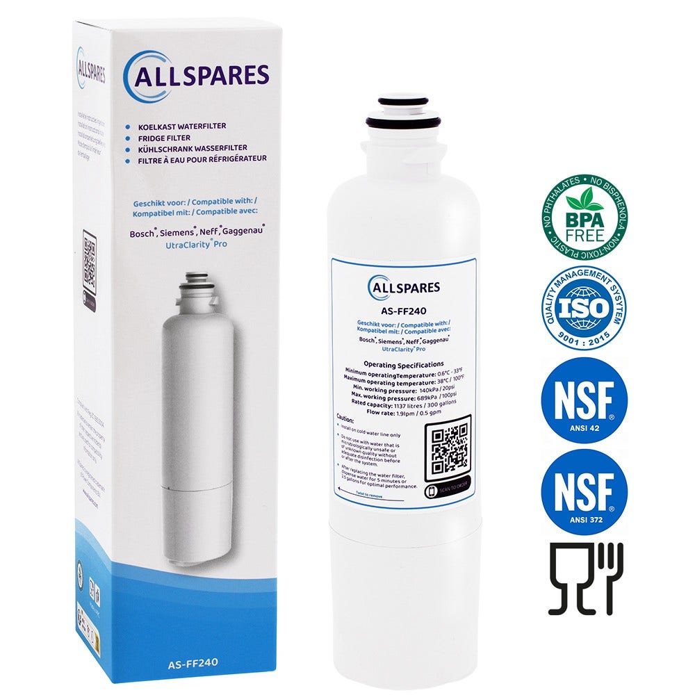 Filtro frigorífico compatible con Bosch UltraClarityPro 11032518 / KSZ50UCP