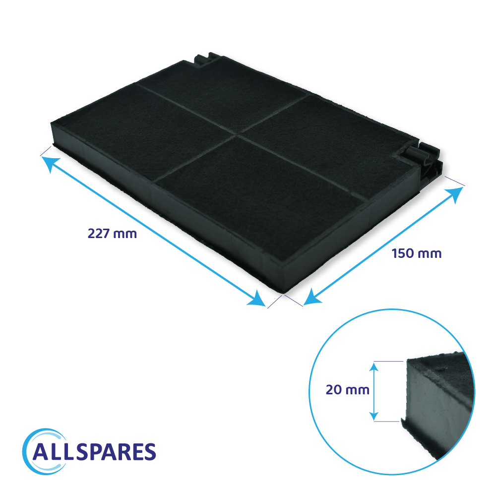 Filtro de carbono compatible con Zanker MCFE16ST / 9029866028 (x2)