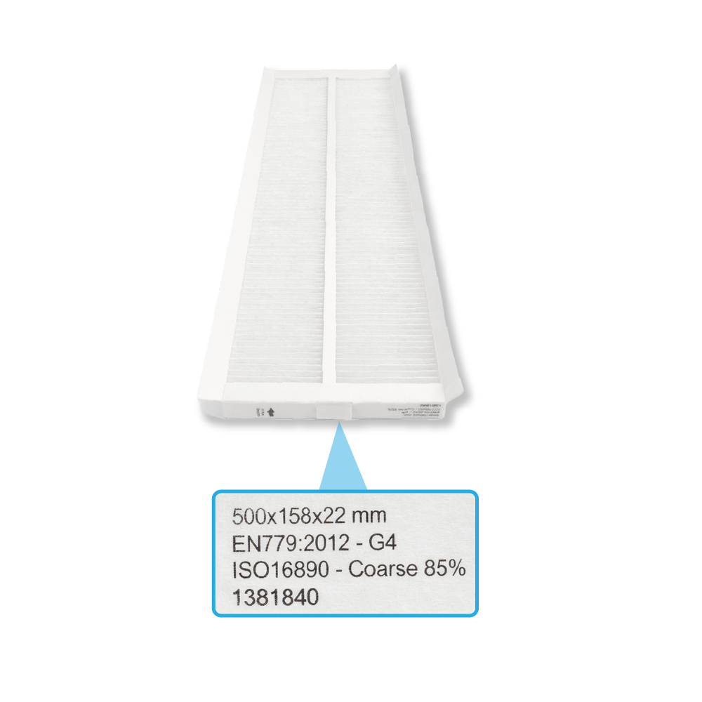 Filtro G4 compatible con Zehnder ComfoAir Q350 / Q450 / Q600 (x2)