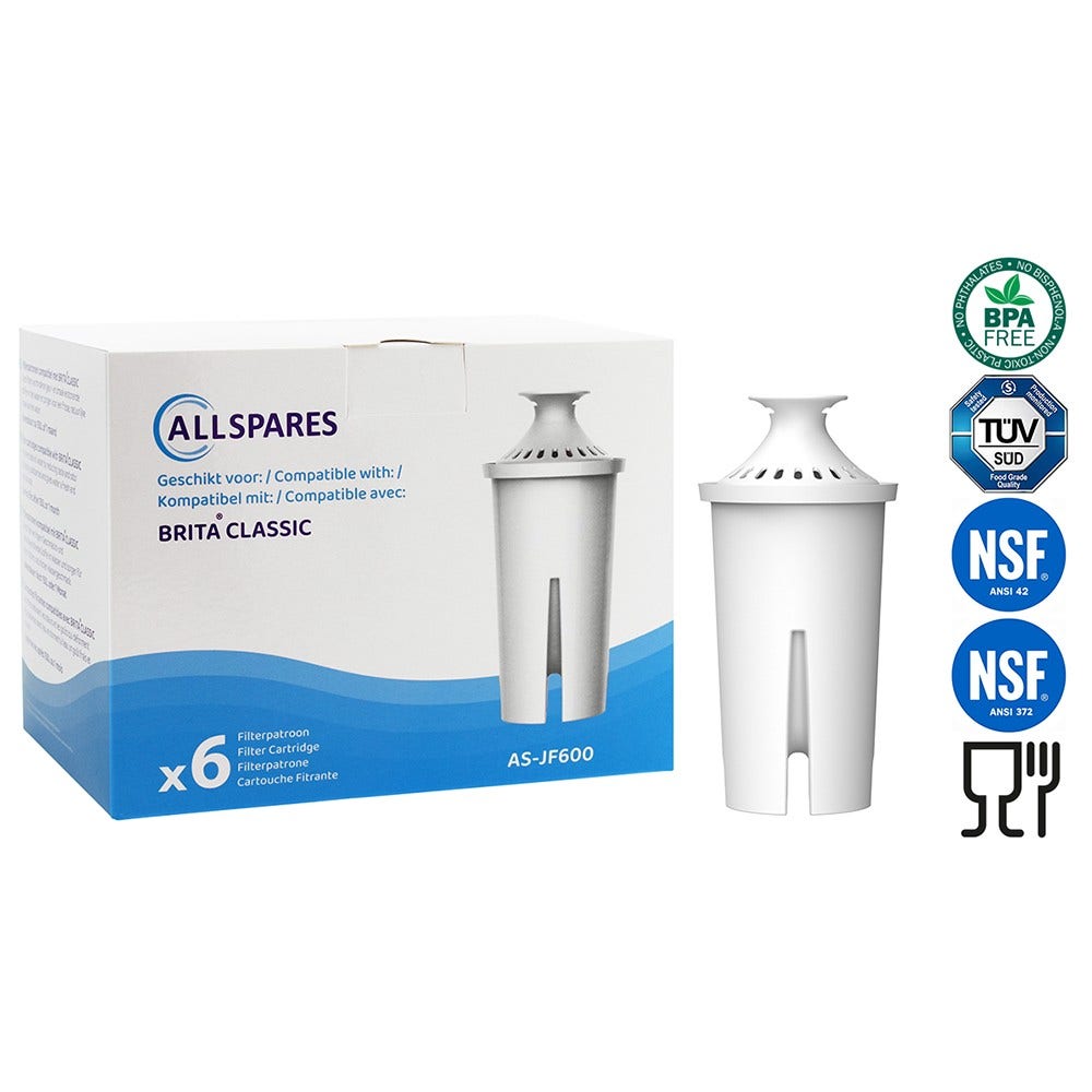Filtro de agua compatible con BRITA CLASSIC (x6)