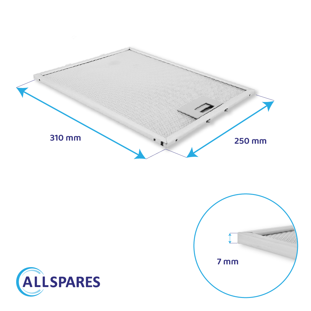 Filtro metálico 310x250mm compatible con Balay 353110 / 00353110