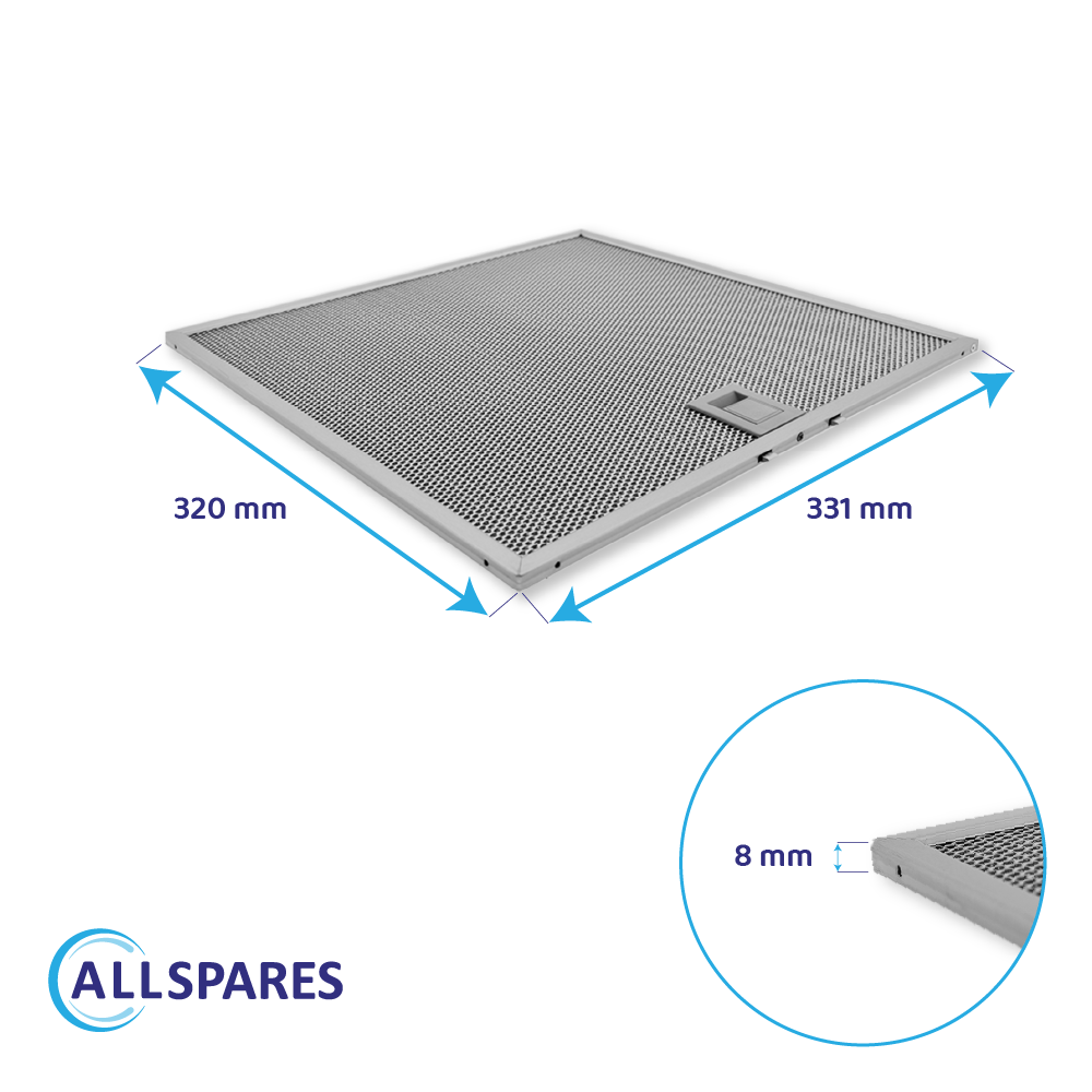 Filtro metálico 320x330mm compatible con Neff 362381 / 00362381