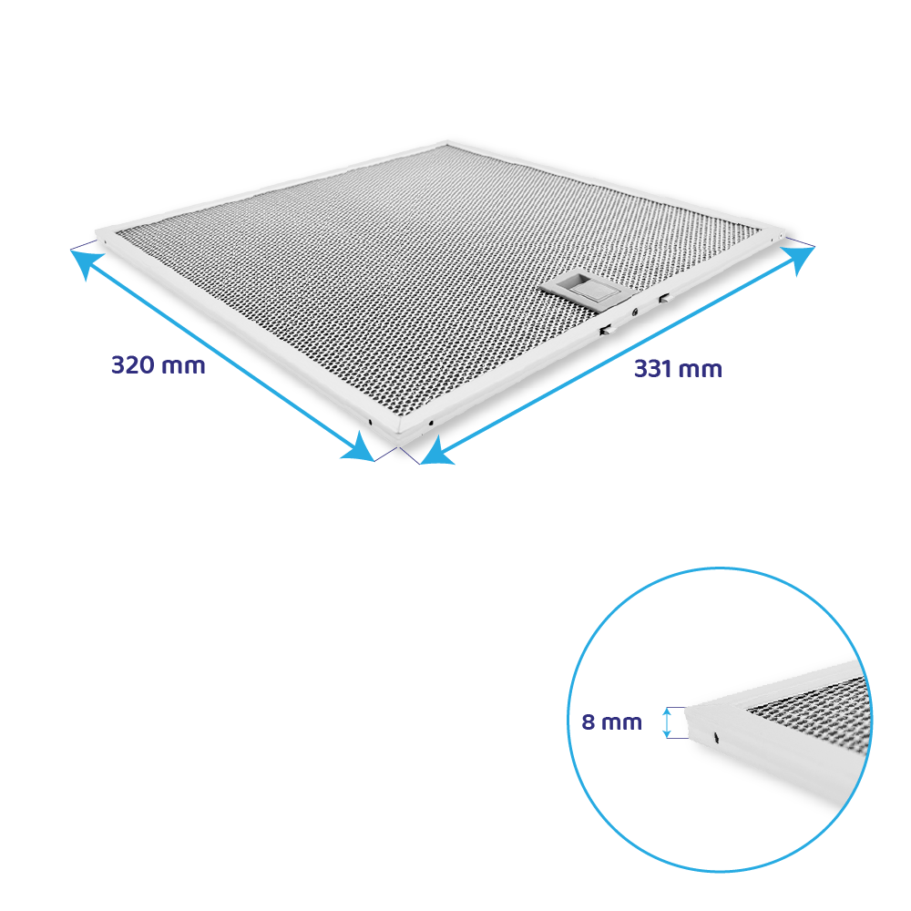 Filtro metálico 320x330mm compatible con Bosch 362381 / 00362381