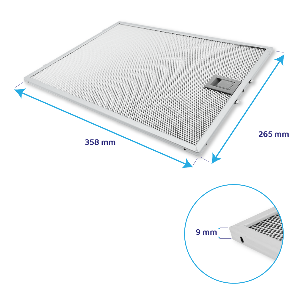 Filtro metálico AllSpares 358x265mm 703451 / 00703451