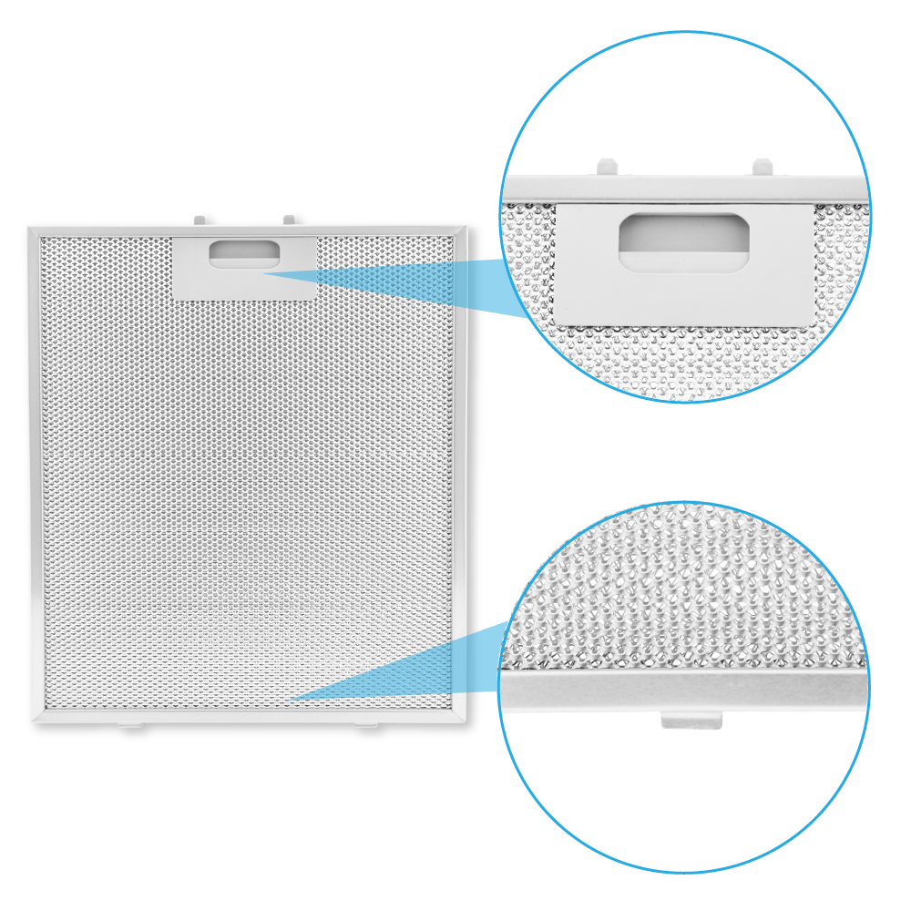 Filtro metálico 320x257x8mm compatible con ATAG 18831 / 88017203
