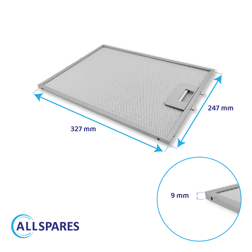 Filtro metálico 327x247mm compatible con Pando 580058200037