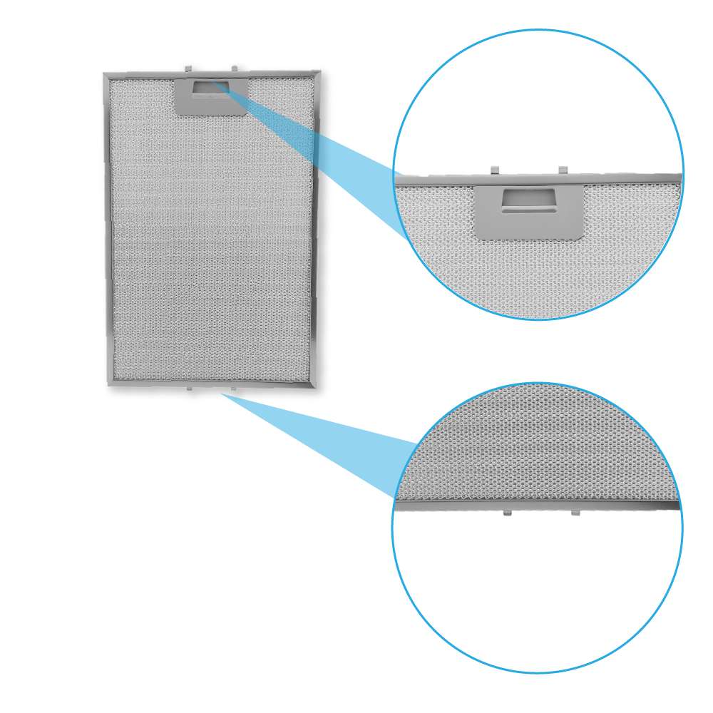 Filtro metálico 365x246x9mm compatible con Pelgrim 88019355 / 23865