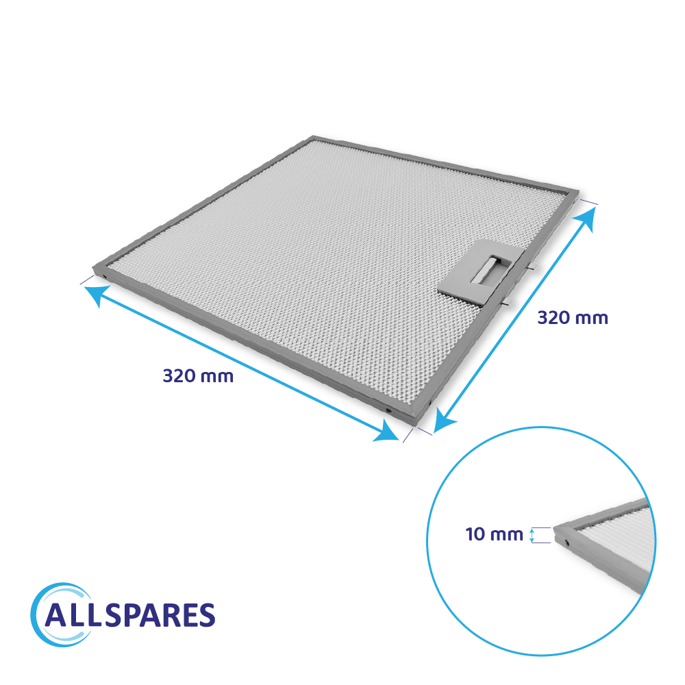 Filtro metálico AllSpares 320x320mm 481248058144