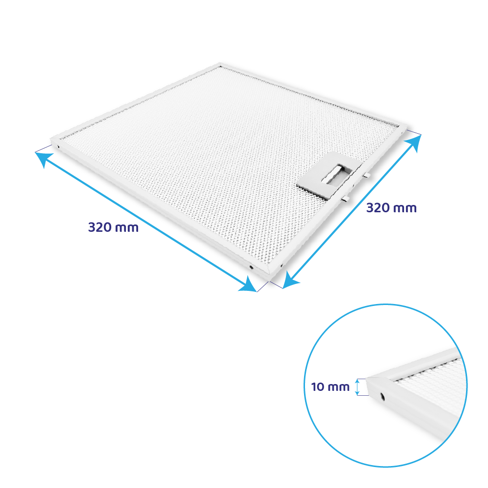 Filtro metálico 320x320mm compatible con Indesit 481248058144