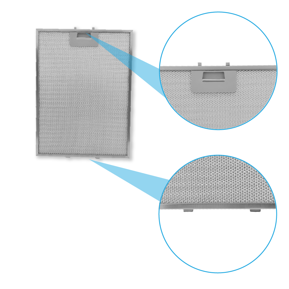 Filtro metálico 380x283x8mm compatible con Bosch 422872 / 00422872