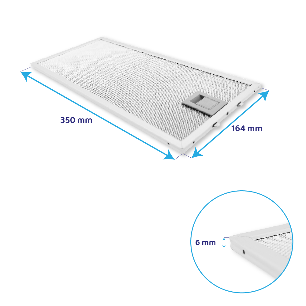 Filtro metálico 350x164mm compatible con Bosch 435204 / 00435204