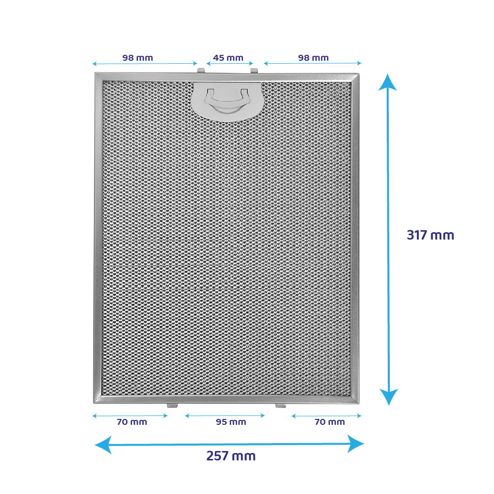 Filtro metálico 317x257mm compatible con Samsung DG81-00415A