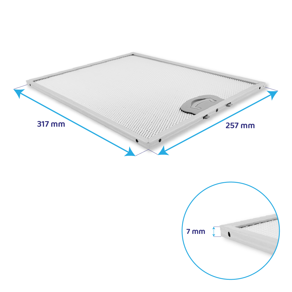 Filtro metálico 317x257mm compatible con Samsung DG81-00415A