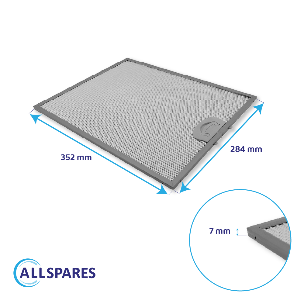 Filtro metálico 352x284mm compatible con Tecnowind ITALIA SMART 90