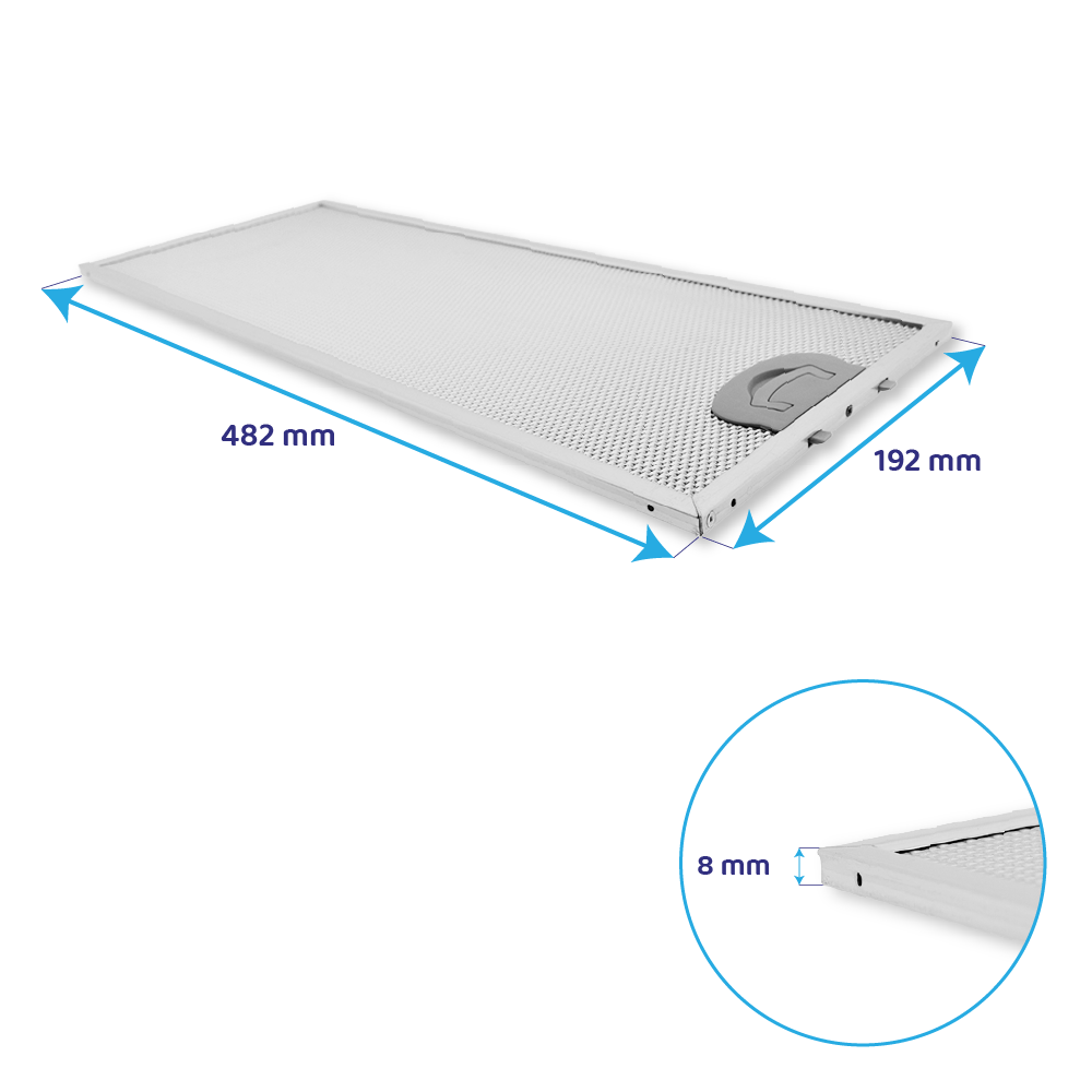 Filtro metálico 482x192mm compatible con Siemens 11022474