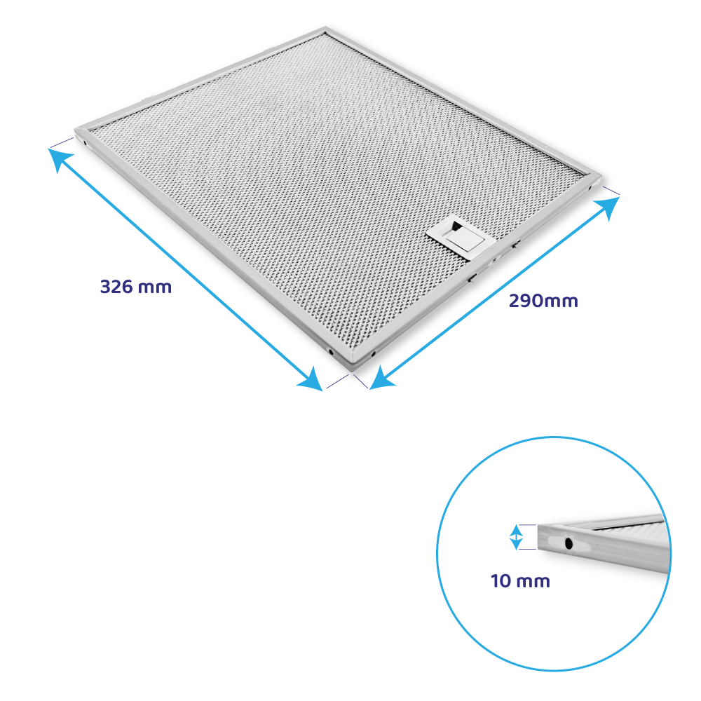 Filtro metálico 326x290mm compatible con Falmec 101080241