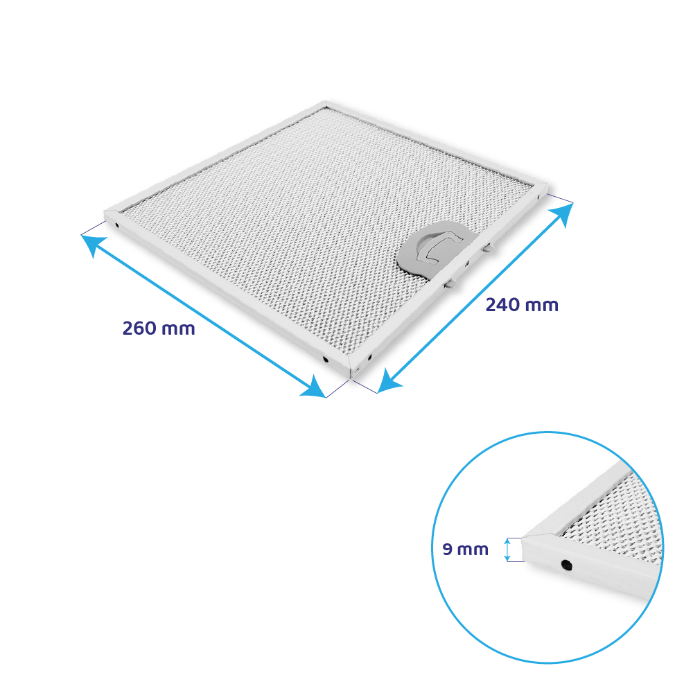 Filtro metálico 261x240mm compatible con Airone ACFMAA9X26X24MC000