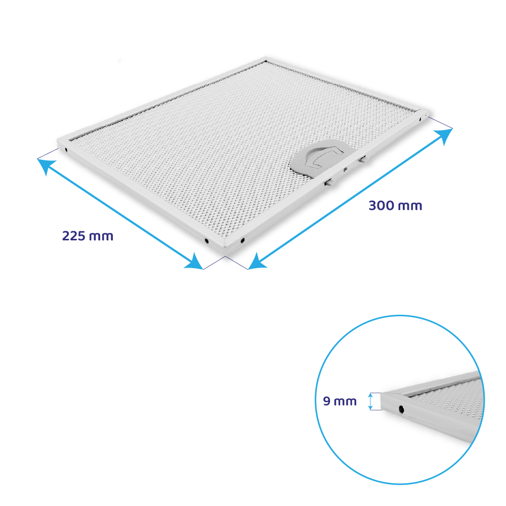 Filtro metálico 300x225mm compatible con Airone ACFMAA9X30X22MC000