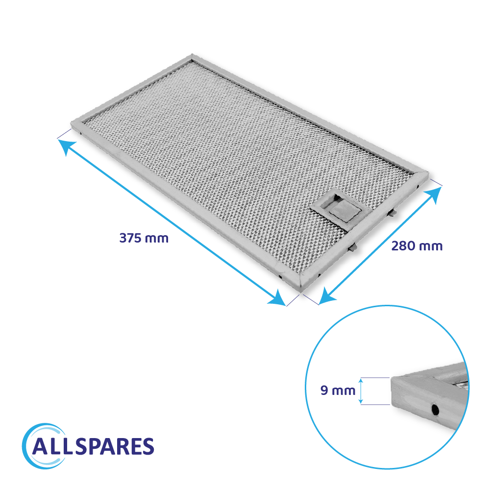 Filtro metálico 320x171mm compatible con Miele 8258211