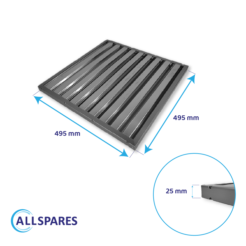 Filtro de lamas 495x495x25mm para extractor profesional