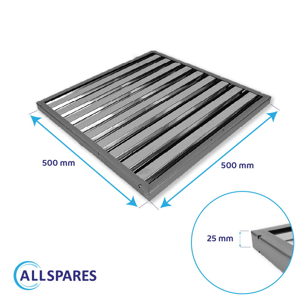 Filtro de lamas 500x500x25mm (Tipo B) para extractor profesional