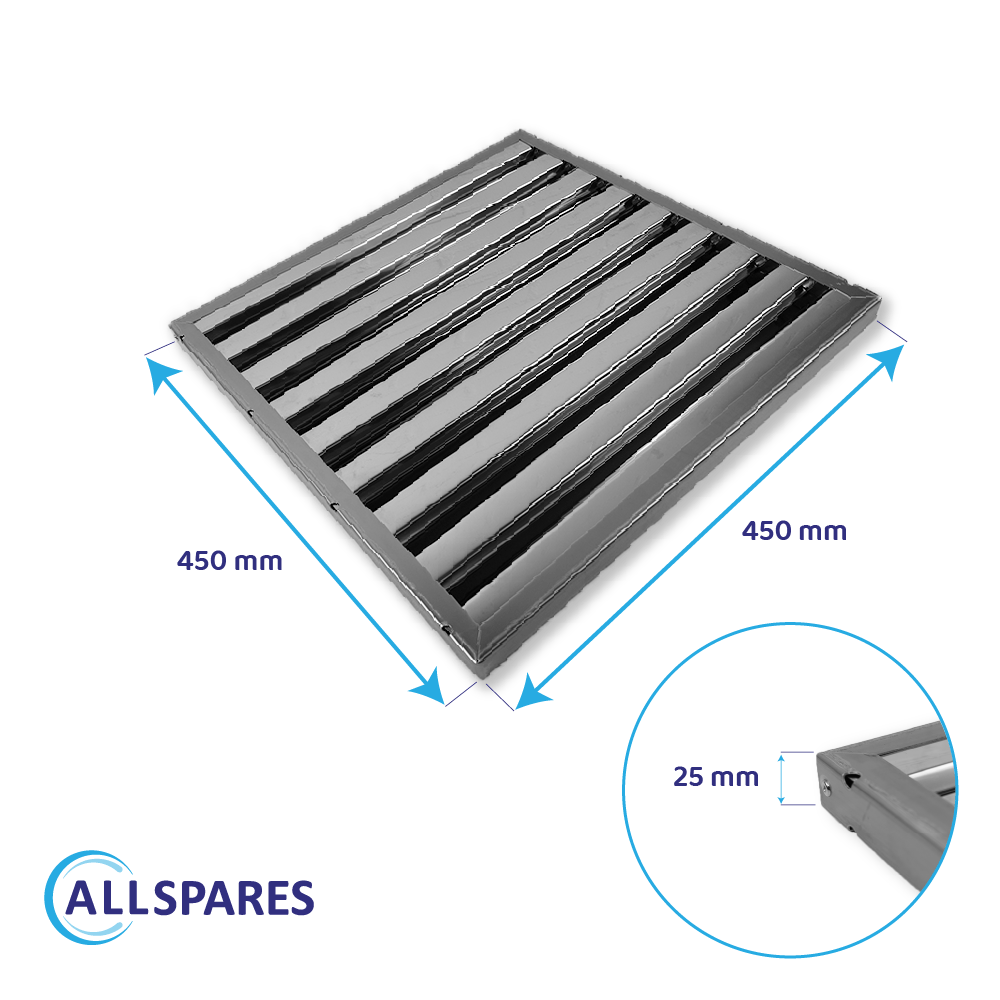 Filtro de lamas 450x450x25mm Horeca