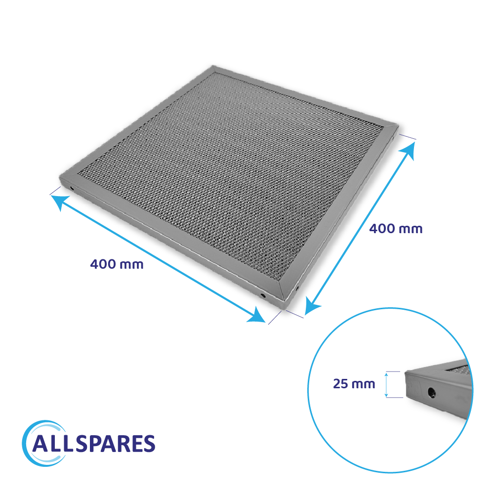Filtro de malla 400x400x20mm INOX