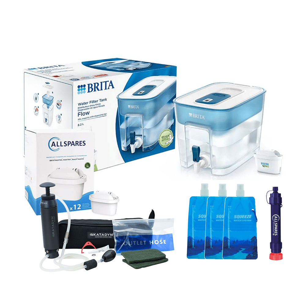 Kit de emergencia con filtro de agua grande - Kit de preparación con filtros de agua para emergencias