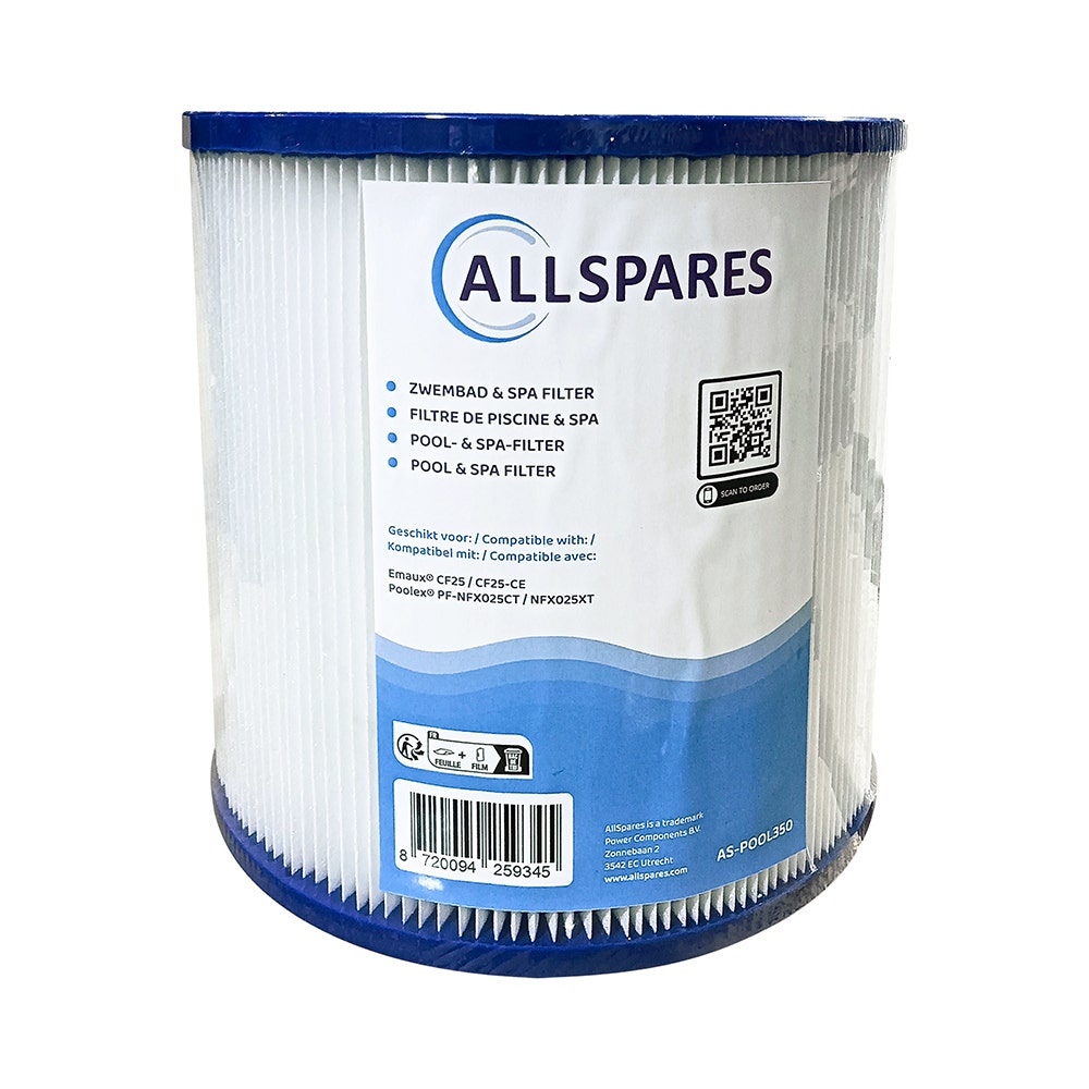 Filtro de cartucho para piscina compatible con Poolex PF-NFX025CT / Netflux 25