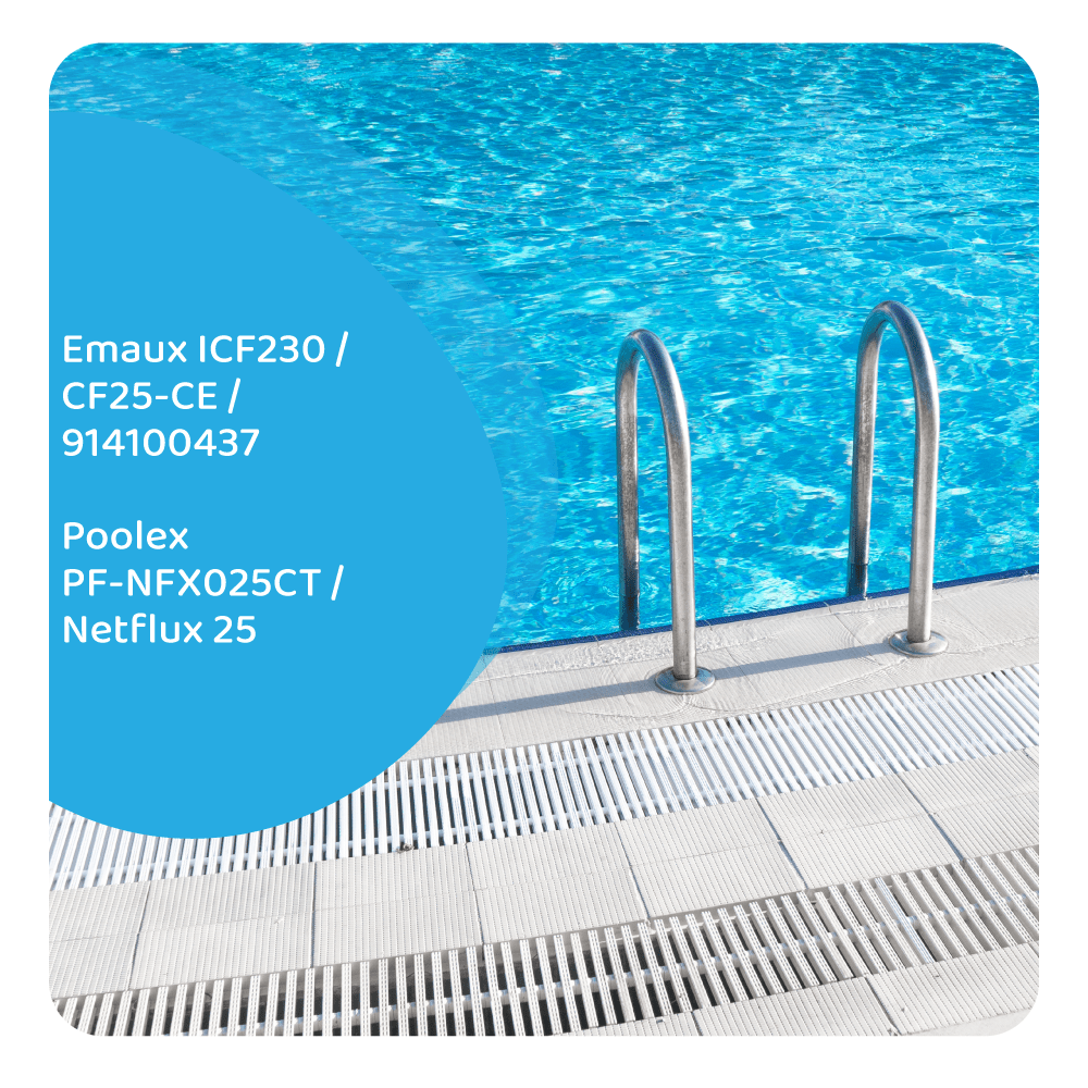 Filtro de agua para piscina compatible con Emaux CF25 / CF25-CE / 914100437